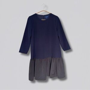 Navy/black Avon Lane Two-Tone Ruffle Hem Dress - XS